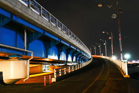 the night bridge in koreaの写真素材