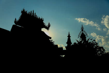 The silhouette of templeの写真素材