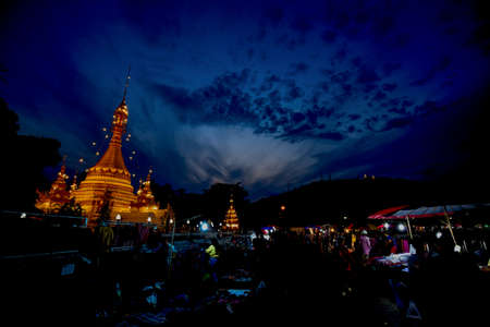 the temple at Mahongson province in thailandのeditorial素材