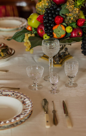 set of dinner on table