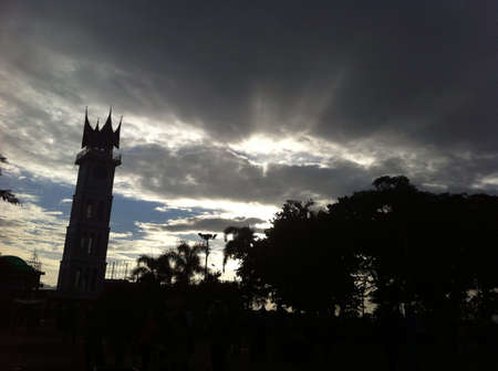 Jam gadang at dawnの素材