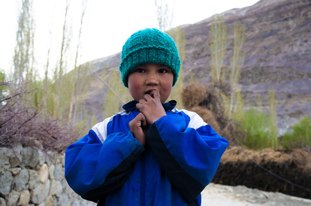  North India little boy with blue capのeditorial素材