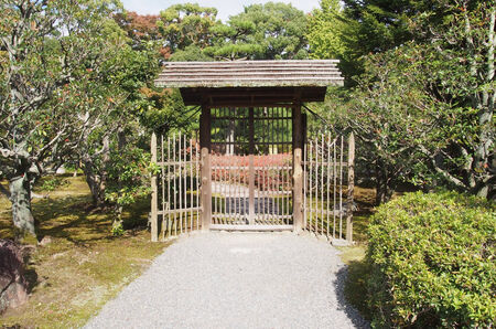 Traditional Japanese garden entranceのeditorial素材