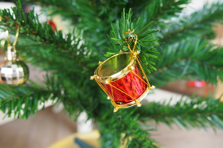 Decorative items on the Christmas treeの写真素材