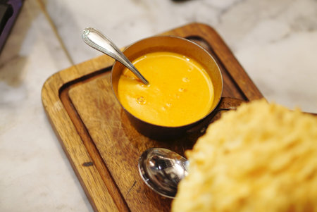 Thai style crab meat curry with Souffle on the block