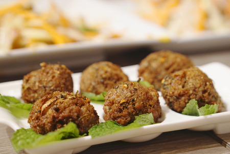 Spicy pork ball deep fried Thai styleの写真素材