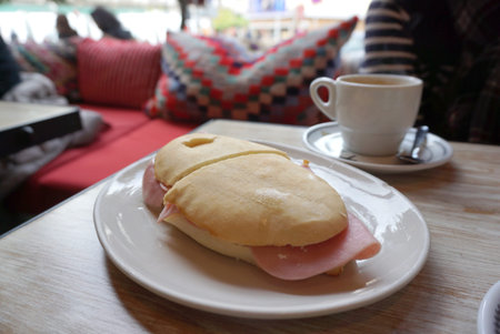 spanish sandwich with ham and cheese
