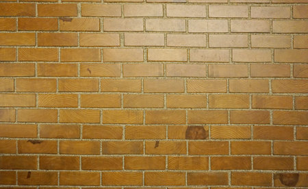 wood block lying as a brick pattern on the floor