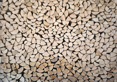 firewood from pine wood stacked texture