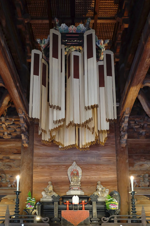 Takaoka ,Japan - 3 November,2016 : Interior of the Heritage architecture of Zuiryuji temple in  Takaoka on 3 November 2016 in Takaoka, Japanのeditorial素材