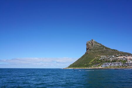 Beautiful landscape of the coast with city background in Cape town, South Africaの写真素材