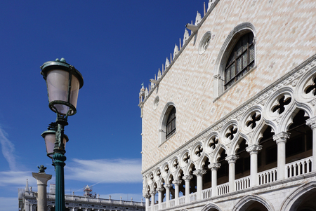 Venice, Italy - 7 April ,2017 : Elevation of Doge's PalacePalazzo Ducale landmark of Venice on 7 April 2017 in Venice, Italyのeditorial素材