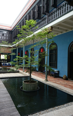 George Town, Malaysia - 4 June ,2017 : Beautiful building of Cheong Fatt Tze - The Blue Mansion in George Town, Penang on 12 April 2017 in George Town, Malaysiaのeditorial素材