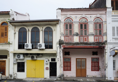 Generic shophouse building style in George Town , Penang islandのeditorial素材