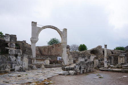Selcuk, Turkey - 15 April ,2019 : The Ancient Greek and Roman ruins in Ephesus the famous landmark in Turkey on 15 April ,2019 in Selcuk, Turkeyのeditorial素材