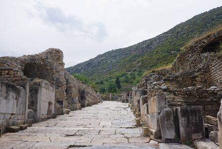 Selcuk, Turkey - 15 April ,2019 : The Ancient Greek and Roman ruins in Ephesus the famous landmark in Turkey on 15 April ,2019 in Selcuk, Turkeyのeditorial素材