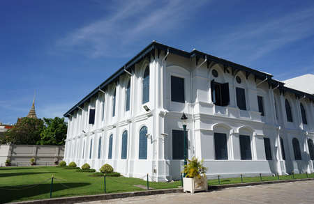 Bangkok , Thailand - 20 June, 2020 : Beautiful ornamental detail of the traditional architecture of the grand palace of Thailand on 20 June, 2020 in Bangkok , Thailandのeditorial素材
