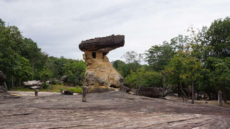 Landscape of natural Rock formation at Phu Phra Bat is a historical park Udon Thaniの写真素材