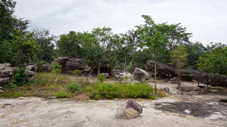 Landscape of natural Rock formation at Phu Phra Bat is a historical park Udon Thaniの写真素材