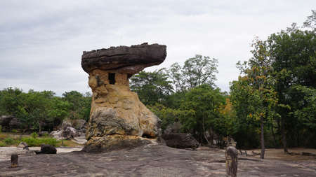 Landscape of natural Rock formation at Phu Phra Bat is a historical park Udon Thaniの写真素材