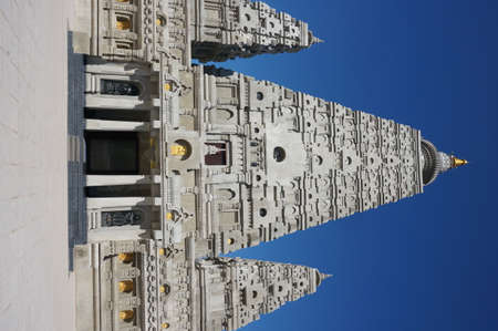Stone pagoda with the blue sky backgroundの写真素材