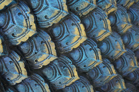 Blue cement dragon skin pattern texture backgroundの写真素材