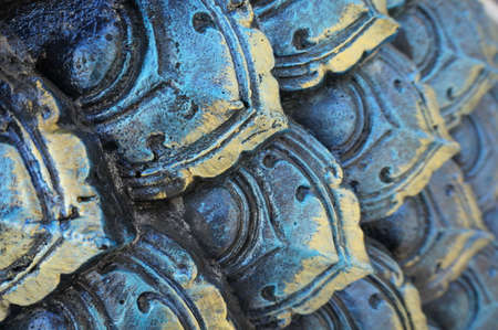 Blue cement dragon skin pattern texture backgroundの写真素材