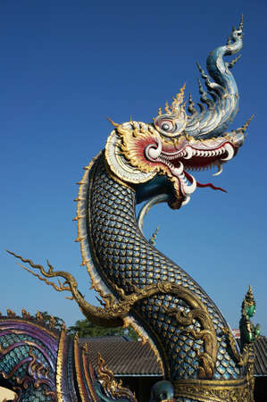 Statue of Naga, the serpent king who can control water and rain.の写真素材