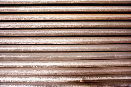 Brown vintage lath wood texture and background closeupの写真素材