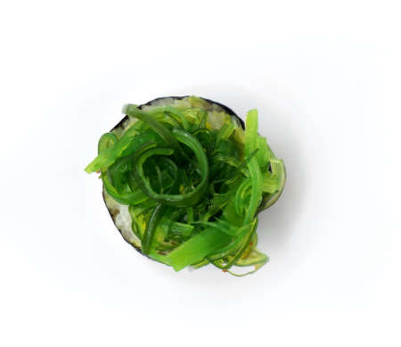 Japanese food. seaweed sushi isolated on white background.の写真素材