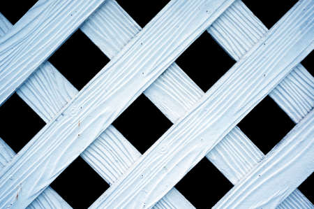 Vintage photo of blue wood lath texture isolated on black background, close upの写真素材