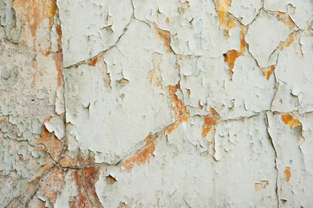Old peeling paint on wall texture and background, Pattern of rustic antique grunge material.の写真素材