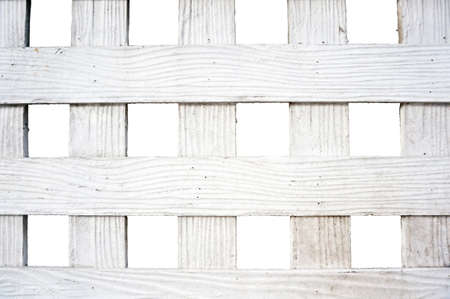Vintage photo of white wood lath on texture isolated on white background, close upの写真素材