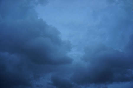 A photo of evening cloudy sky on sunsetの写真素材