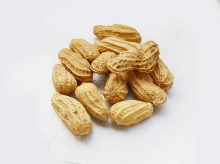 A photo of boiled peanut isolated on white background, close upの写真素材