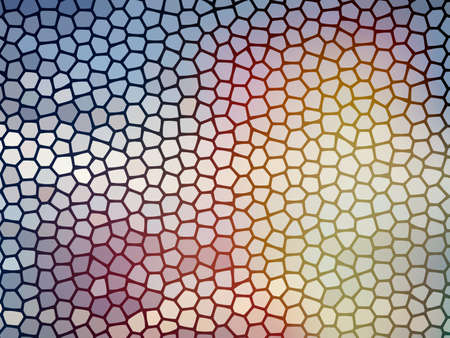 Abstract stained glass, geometrical multicolored background consisting of bright hexagon elementsの写真素材