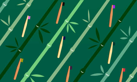 Bamboo brushes pattern. Eco lifestyle concept. Bamboo. Ecology.のイラスト素材