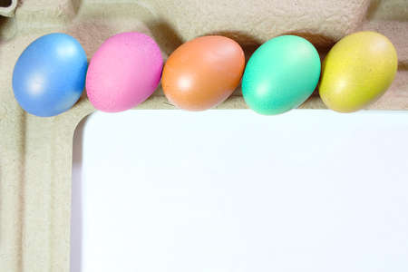 Colorful Hen eggs in the Easter day.の写真素材