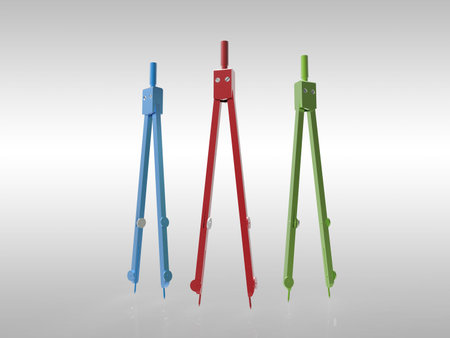 Colorful of dividers compass for drawing tool