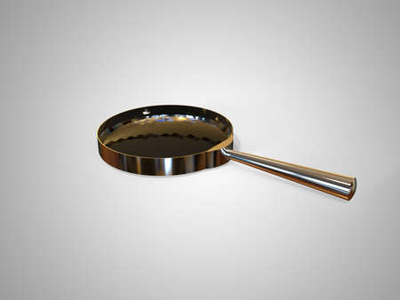 illustration isolated of metal magnifying on gray backgroundの写真素材