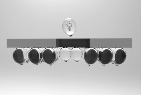 Difference of idea concept with balloons