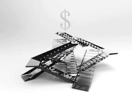 illustration business concept of  ladder and stairway to financeの写真素材