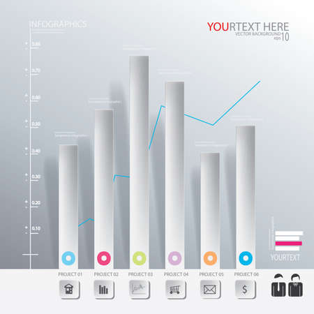 illustration vector of  infographic graph backgroundのイラスト素材