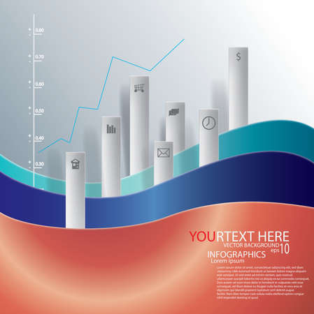 illustration vector of  infographic graph backgroundのイラスト素材