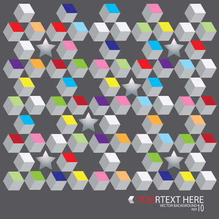 illustration of background cubic with colorful geometricのイラスト素材