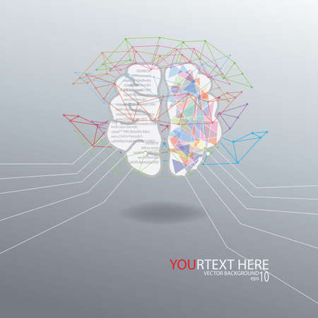 illustration brain vector for Abstract idea backgroundのイラスト素材