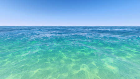 ocean wave with blue Sky in the seaの写真素材