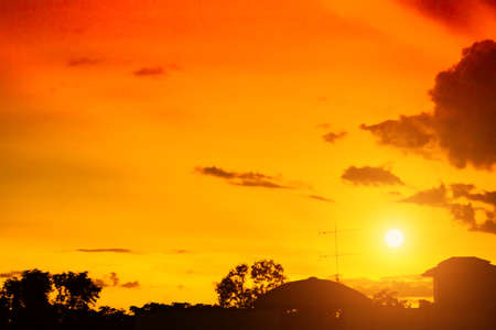 abstract  landscape background of clouds with sunset skyの写真素材