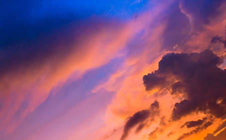 abstract  landscape background of clouds with sunset skyの写真素材