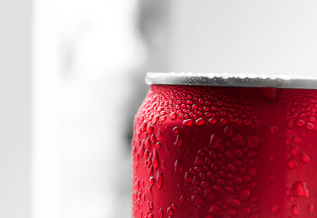 Water droplets on soda cans for backgroundの写真素材
